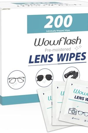 200 Count Lens Wipes for Eyeglasses, Eyeglass Lens Cleaning Wipes Pre-moistened Individually Wrapped Sracth-Free Streak-Free Eye Glasses Cleaner Wipes for Sunglass, Camera Lens, Goggles