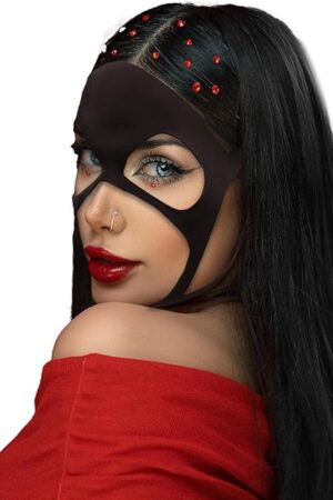 Generic Sexy Bat Eye Mask Black Latex Mysterious Blindfold Bdsm Nightclub Queen Dress Up Costume For Women And Girls, Balck