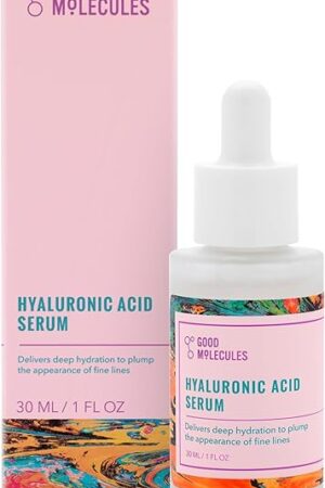 Good Molecules Hyaluronic Acid Serum - 1% Hyaluronic Acid Non-greasy Ultra Hydrating Serum, Facial Moisturizer for Plumper Skin, Skin Care for Face