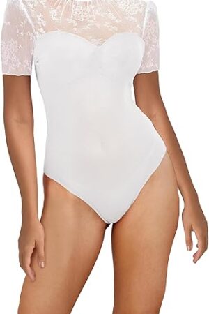 Women's Sexy Lace Sheer Mesh Bodysuit Long Sleeve See Through Going Out Tops Party Night Out Romper Club Outfits