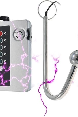 Electric Shock Anal Hook Stainless Steel Anal Plug with Adjustable Current Levels Metal Butt Plug Prostate Massager Maasage Masturbation BDSM Tools Anal Sex Toys for Couples Women Men