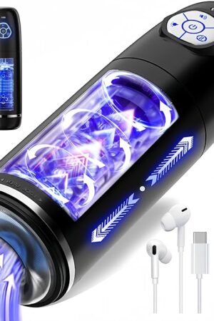 Automatic Male Masturbator Penis Pump - Sex Toys for Men with 10 Rotating Thrusting Modes and Female Moaning Voice Pocket Pussy Sucking Vibrator Sex Doll Machine