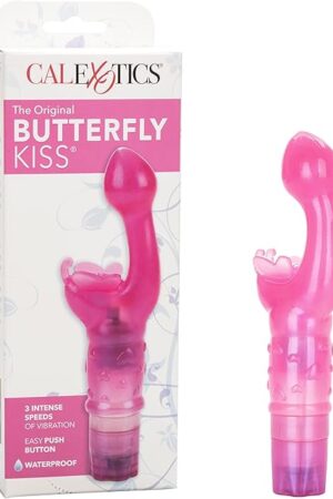 CalExotics Original Butterfly Kiss Vibrator - Multi-Speed Waterproof Vibe ? Adult Sex Toys for Couples - Clitoral G Spot Massager ? Pink