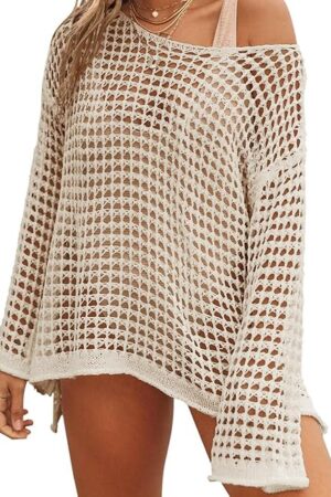 Beach Coverup for Women Bathing Suit Coverup Long Sleeve Beach Cover Up