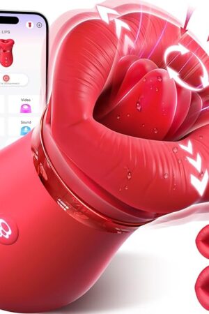 Vibrator Adult Sex Toys for Women - Sovokn 5IN1 Mouth Sucking Vibrator Rose Sex Toy, 10 Tongue Licking, 3 Auto & 1 Manual Sucking Adult Toys New APP, Anal Clit Nipple Vibrators Female Couples Sex Toys