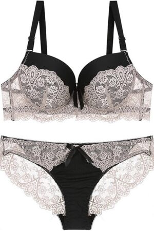 Women's Exotic Lingerie Sets Underwire Push Up Bra and Panty Set Sexy Two Piece Lingerie Set