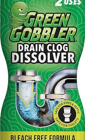 Green Gobbler Drain Clog Dissolver, Drain Opener-Cleaner ,Toilet Clog Remover, 31 oz