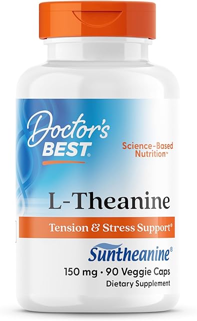 Doctor's Best L-Theanine Contains Suntheanine, Helps Reduce Stress & Sleep, Non-GMO, Gluten Free, Vegan, 150 mg (DRB-00197), 90 Count