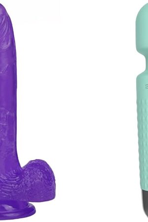 Harness Compatible 7 inch Dildo, Mini Halo Vibrator Bundle