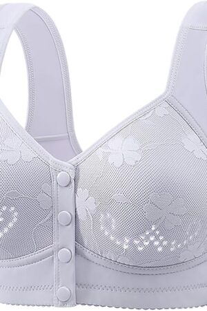 Front Closure Bras for Women, Plus Size Print No Underwire Bra Adjustable Strap Full Coverage Soft Comfort Bralette