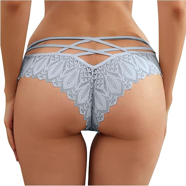 Women's Lace Stretch Hipster Seamless Underwear No Show Criss Cross Plus Size Briefs Bikini Cut Out Sexy Cheeky Panties