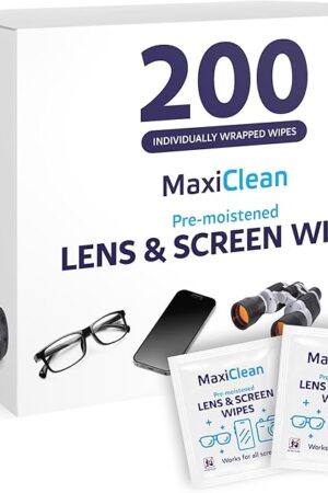 Lens Wipes for Eyeglasses  200 Lens Wipes Individually Wrapped, Pre-moistened Eyeglass Cleaning Wipes, for Glasses Cleaner, Sunglasses, Camera Lenses, Laptop Screens, Phones, Happy Eye Glasses