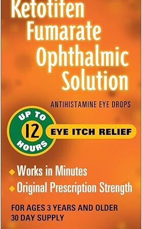 Armas Allergy Eye Drops, Itch Relief, Works in Minutes, Relief for Up to 12 Hours, Prescription Strength, Ketotifen Antihistamine Solution, 30 Day Supply, 017 Fl Oz
