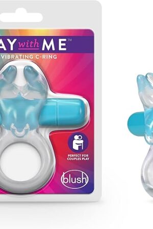 Blush Novelties Play with Bull Vibrating C Ring - Clitoris Nestles Between The Vibrating Horns for Pleasure - Stretchy Fits All Penises - IPX7 Waterproof - Sexual Enhancer for Couples Men