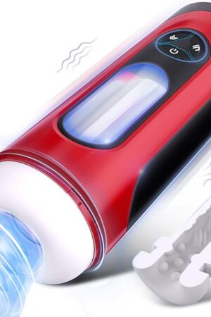 Automatic Male Masturbators Adult Sex Toys for Men, Male Masturbator Pocket Pussy with 10 Vibration & LED Ambient Light, Penis Pump Male Stroker Adult Toy for Men, Soft TPE