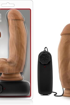 Blush Coverboy 7 Inch Realistic Vibrating Dildo with Strong Suction Cup - Soft Lifelike Dildo Vibrator with Wired Remote Control - StrapOn Compatible - Adult Sex Toys Women Men Couples Pleasure