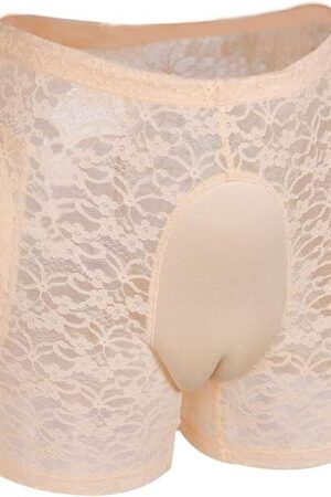 Crossdresser Camel Toe Lace Underwear Hiding Gaff Panty With Padded Hips Enhancer