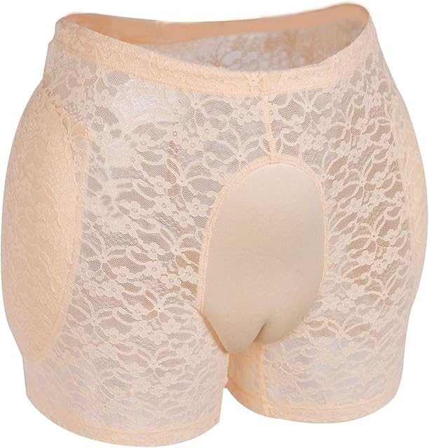 Crossdresser Camel Toe Lace Underwear Hiding Gaff Panty With Padded Hips Enhancer