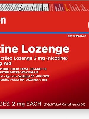 Amazon Basic Care Nicotine Polacrilex Lozenge 2 mg, Cherry Flavor, Stop Smoking Aid, 168 Count