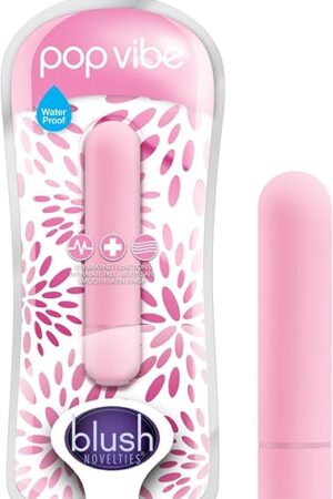 Blush Novelties Vive Pop Vibe - Waterproof 10 Function Rumbly Micro Vibrator - Satin Smooth Texture - Travel Sized Pocket Vibe, Sensual Massager for Women - Pink