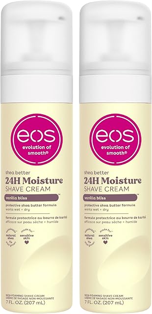 eos Shea Better Women's Shave Cream- Vanilla Bliss, Shea Butter Skin Care, Shaving Cream for Women, 14 fl oz, 2-Pack