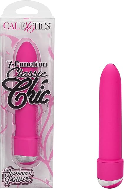 CalExotics 7-Function Classic Chic Mini Vibrator - Waterproof Sex Toys for Couples - Adult Vibe G Spot Massager - Pink