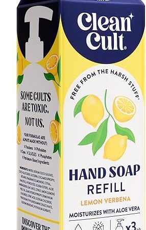 Cleancult Liquid Hand Soap Refill - Lemon Verbena - Moisturizes Dry & Sensitive Skin - Made with Aloe Vera & Essential Oils - Eco Friendly - Paper-Based Packaging - 32 oz/1 Pack