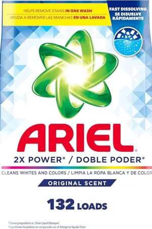 Ariel Powder Laundry Detergent, Original Scent, 211 ounces 132 Loads, 1319 Pound (Pack of 1)