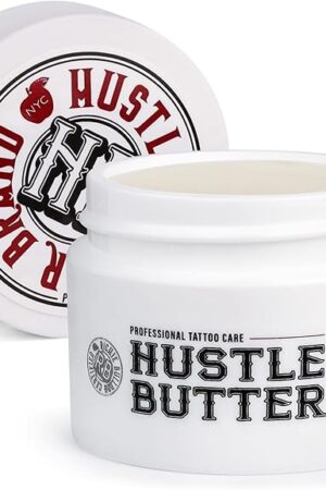 Hustle Butter Deluxe ? Tattoo Butter for Before, During, and After the Tattoo Process ? Lubricates and Moisturizes ? 100% Vegan Replacement for Petroleum-Based Products ? 1 oz
