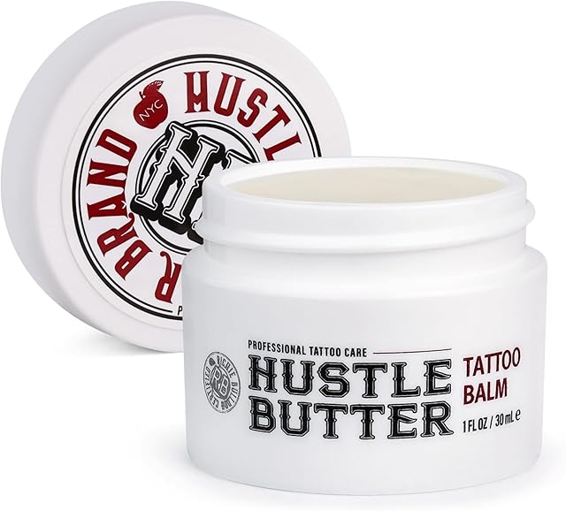 Hustle Butter Deluxe ? Tattoo Butter for Before, During, and After the Tattoo Process ? Lubricates and Moisturizes ? 100% Vegan Replacement for Petroleum-Based Products ? 1 oz