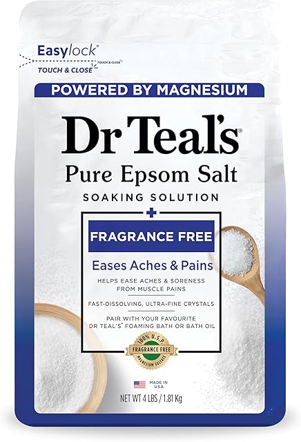 Dr Teal's Epsom Salt Magnesium Soak, Fragrance Free, 4 lbs