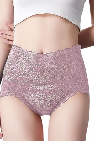 Women's High Waisted Lace Belly Lift Plus Size Panties Sexy Briefs Bikini Underwear