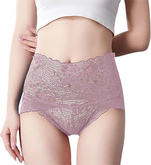 Women's High Waisted Lace Belly Lift Plus Size Panties Sexy Briefs Bikini Underwear
