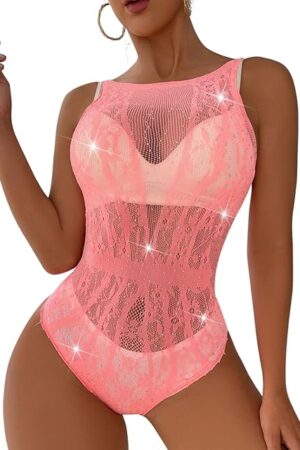 Women's Sexy Glitter Rhinestone Bodysuit Club Party Night