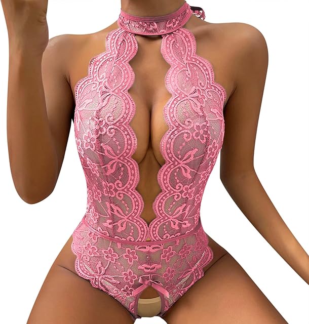 Women Sexy Lingerie Bodysuit Fashion Roleplay Costume Lace Plaid Seductive Apparel