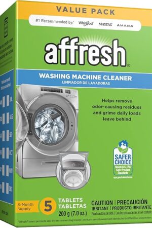 Affresh Washing Machine Cleaner, Cleans Front Load and Top Load Washers, Including HE, 5 Tablets