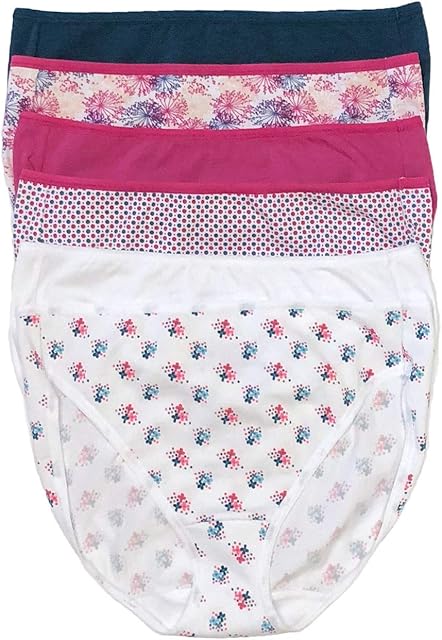 Cotton Stretch Hi Cut Panty (6-Pack) Full Coverage Underwear for Women - Sexy Lingerie Panties for Women, Style: C1818