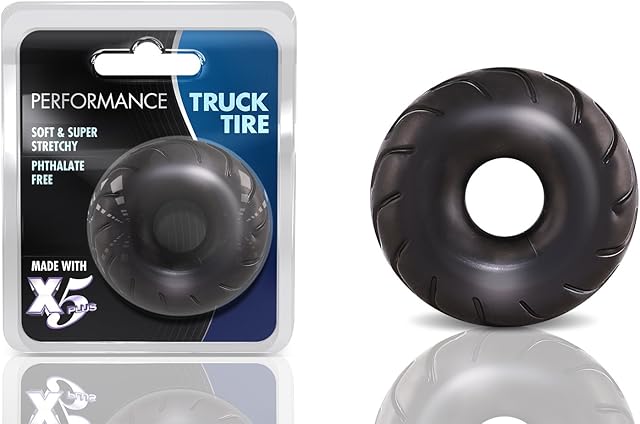 Blush Novelties Adult Sex Toys ? Performance Truck Tire ? Ultra Soft Super Elastic X5 Plus Material Cushion Cock Ring ? 085 inch Thick Limits Deep Thrusts & Enhances Pleasure ? Men, Couples ? Black