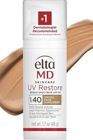 EltaMD UV Restore,Face Sunscreen, SPF 40, Mineral Sunscreen for Sun Damaged Skin Repair, Anti-Aging Zinc Oxide Sunscreen Formula