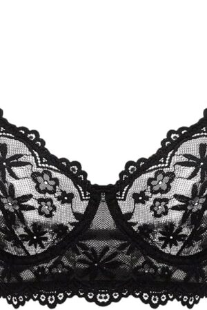 Women's Lace Bra Sexy See Through Bralettes Underwire Unlined Sheer Push Up Bras