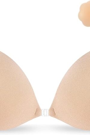 Adhesive Strapless Bra for Women Sticky Invisible Push up Silicone Bra for Backless Dress 2025 Upgraded Clasp Bras