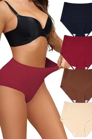 Women Tummy Control Panties High Waist Seamless Underwear Full Coverage Brief No Show Postpartum Panties S-XXL