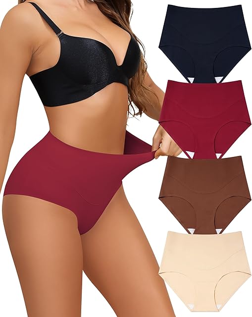 Women Tummy Control Panties High Waist Seamless Underwear Full Coverage Brief No Show Postpartum Panties S-XXL