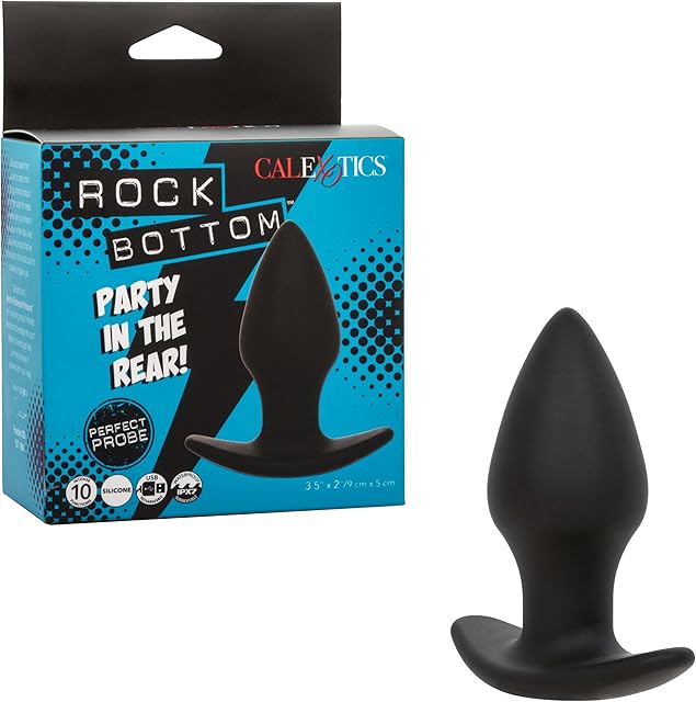 CalExotics Rock Bottom Perfect Probe, 10 Functions Waterproof Silicone Vibrating Butt Plug Anal Vibrator with Ergonomic Design - SE-0835-05-3