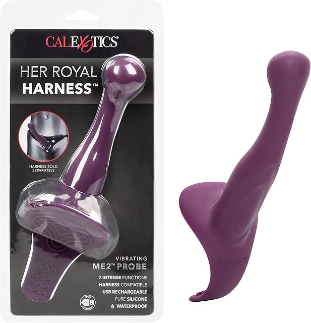 CalExotics Vibrating ME2 Probe ? Rechargeable Waterproof Silicone Vibrator ? 7 Function Vibrations Adult Sex Toy For Couples ? Purple