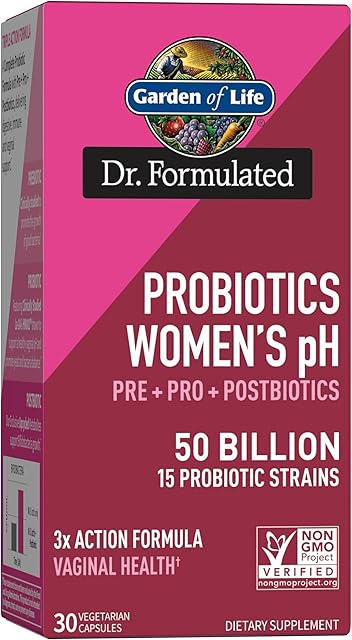 Garden of Life Dr Formulated Once Daily 3-in-1 Complete Prebiotics, Postbiotics & Probiotics for Women, PRE + PRO + POSTBIOTIC Supplement for Women?s Digestive, Immune & Vaginal Health, 30 Day Supply