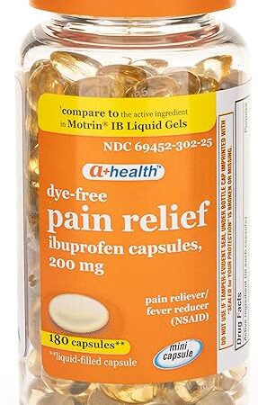 Dye-Free Ibuprofen 200 Mg Mini Softgels, Pain Reliever/Fever Reducer (NSAID), 180 Count