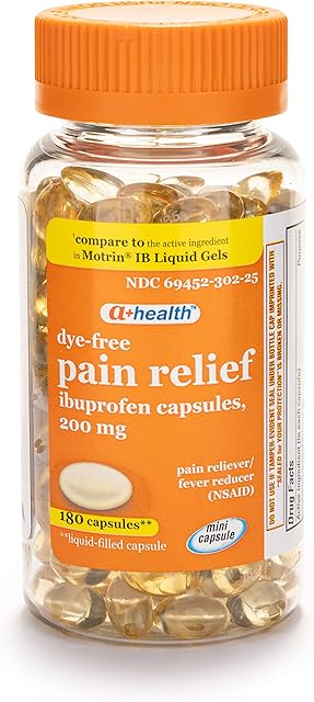 Dye-Free Ibuprofen 200 Mg Mini Softgels, Pain Reliever/Fever Reducer (NSAID), 180 Count