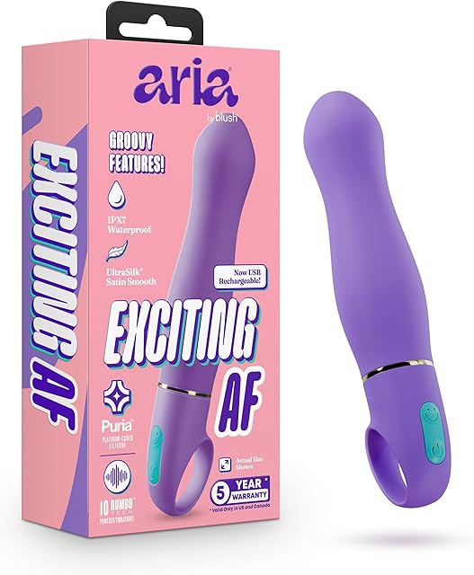 Blush Aria ? Exciting AF 6 Inch Clitoral G-Spot Silicone Ergonomic Vibrator ? Personal Massager with 10 Vibration Modes ? Waterproof & USB Rechargeable ? Adult Sex Toy for Women ? Indigo