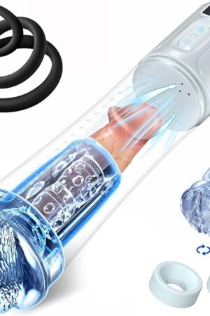 Electric Penis Pump Male Sex Toys - 9" Penis Pump Vacuum Cylinder Large Cock Extender Pump with 6 Erection Training Modes,Male Masturbator Stimulators Vibrator Stroker Adult Toys for Men Pleasures